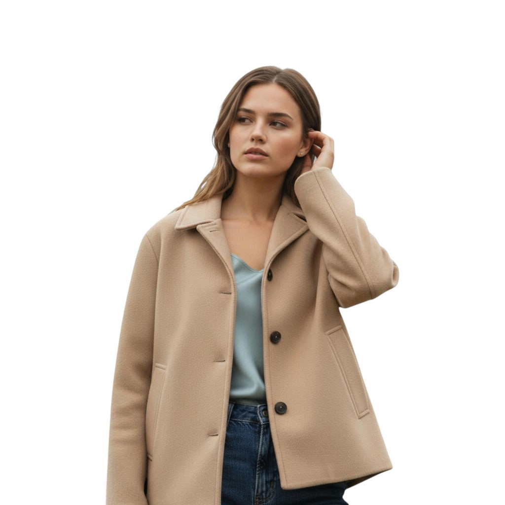 Fall Winter Lapel Woolen Office Coat