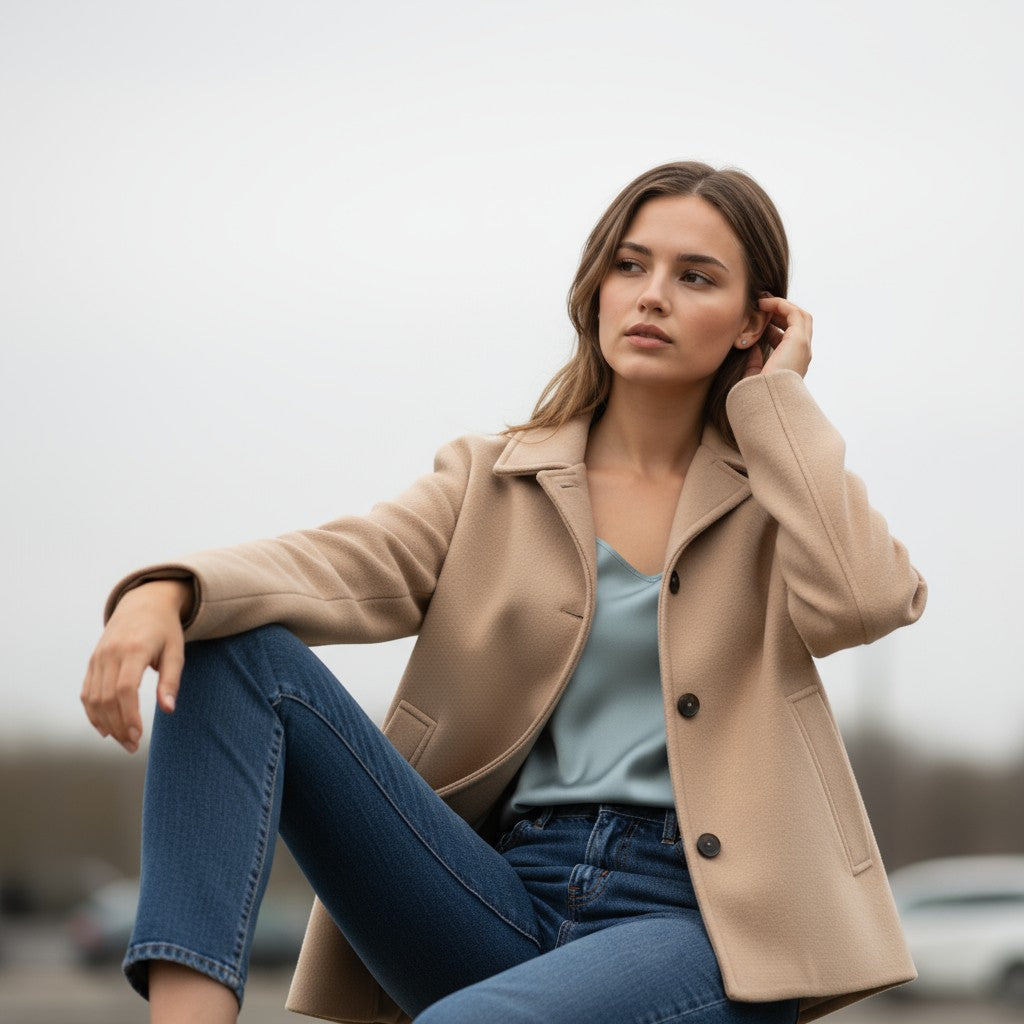 Fall Winter Lapel Woolen Office Coat