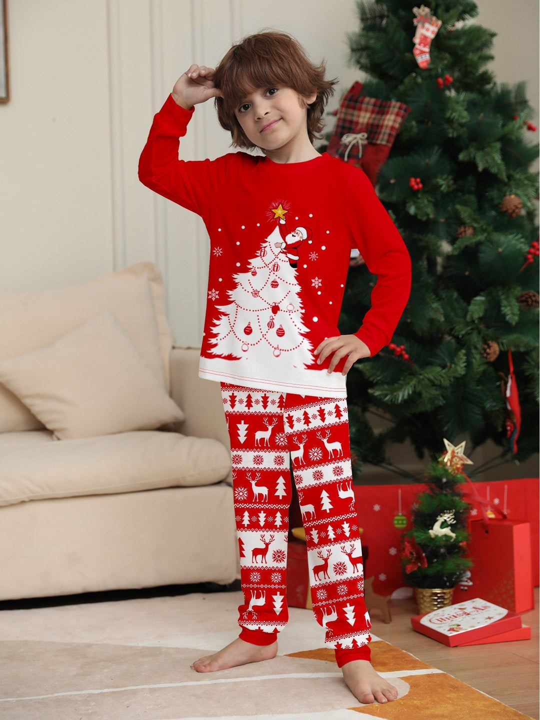 Family Christmas Pajama Set for Adults and Kids Loungewear