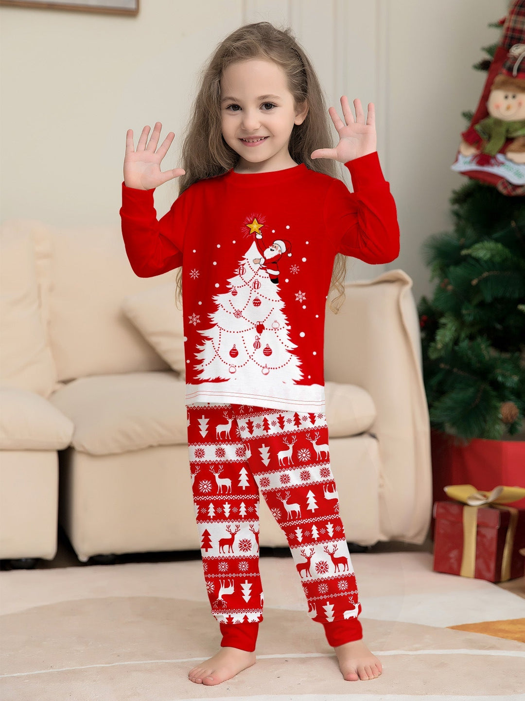 Family Christmas Pajama Set for Adults and Kids Loungewear