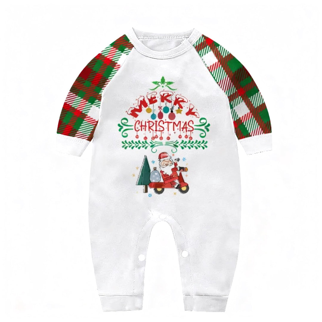 Family Christmas Pajama Set with Printed Top and Pants