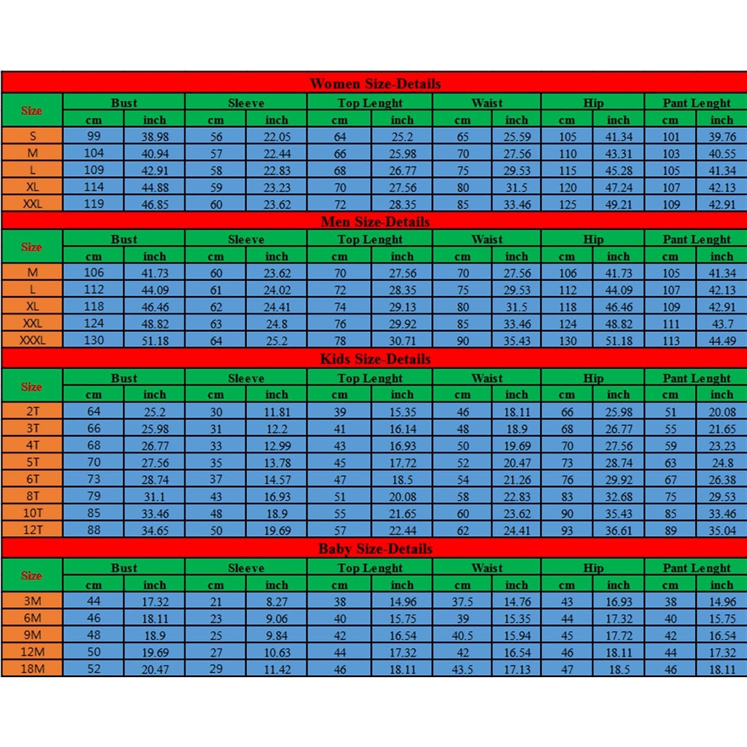 Family Christmas Pajamas Set for Kids and Adults Unisex PJs