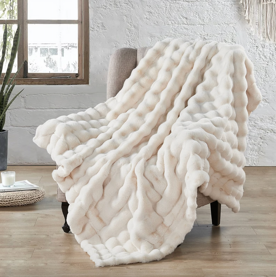 Faux Fur Throw Blanket for Home Decor and Cozy Comfort
