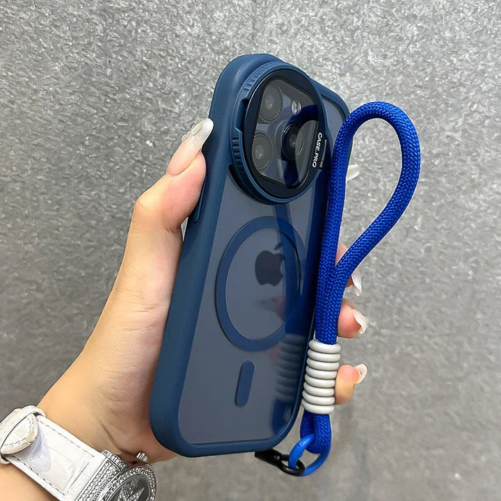 Foldable Magnetic Lens Stand Case for iPhone 11 to 16