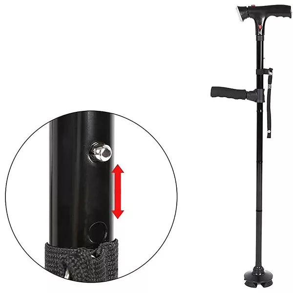 Folding Walking Stick with Built-in Light for Mobility Support