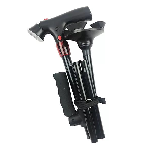 Folding Walking Stick with Built-in Light for Mobility Support