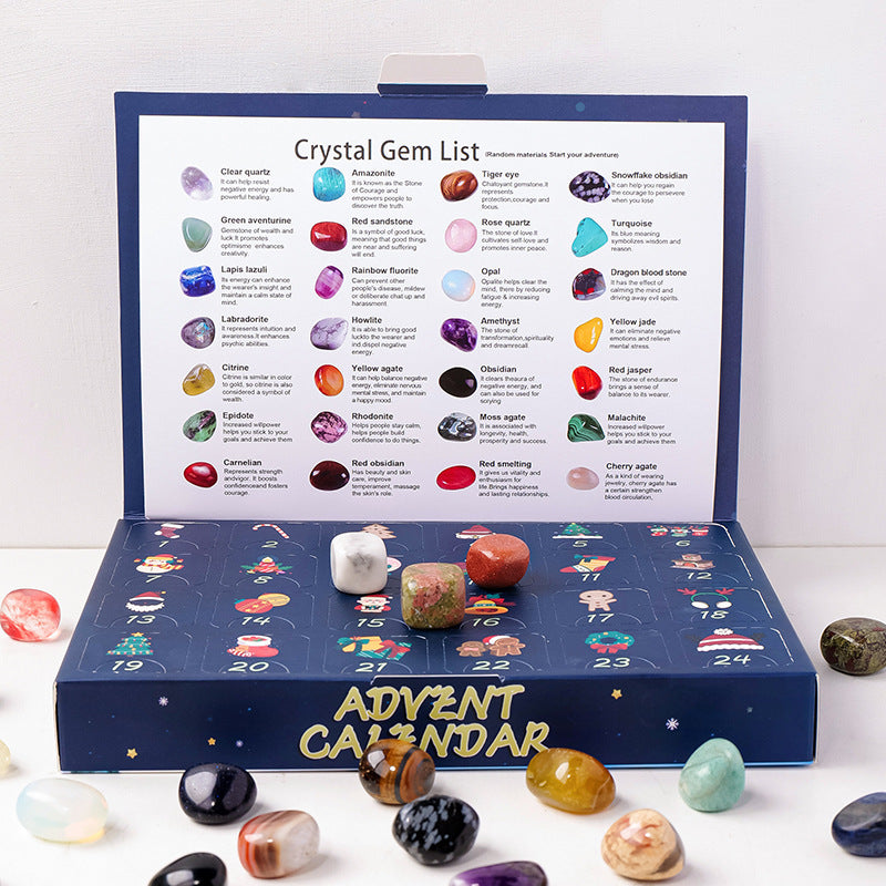 Gemstone Advent Calendar 2025 Blind Box with 24 Surprise Pieces