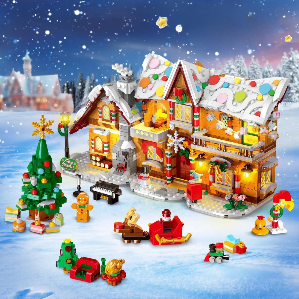 Gingerbread House Kit with LED Lights for Holiday Decorating