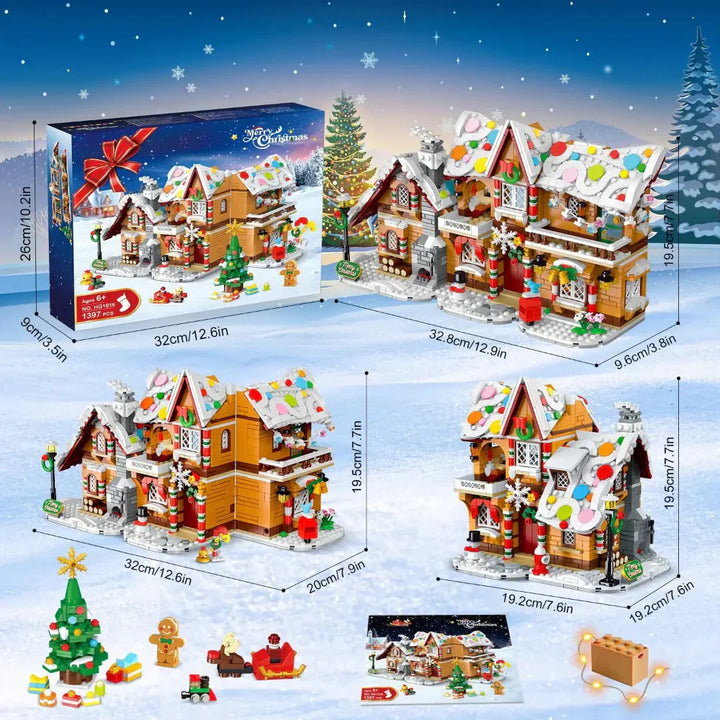 Gingerbread House Kit with LED Lights for Holiday Decorating