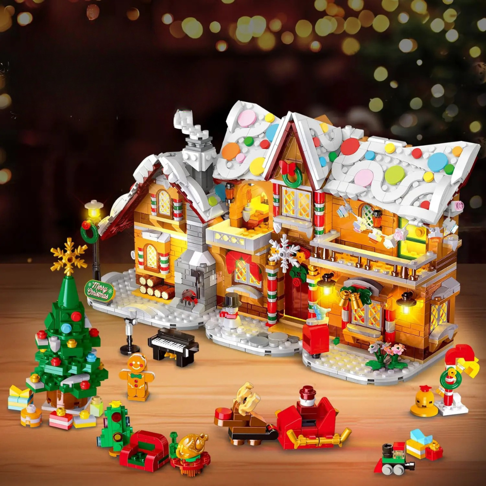 Gingerbread House Kit with LED Lights for Holiday Decorating