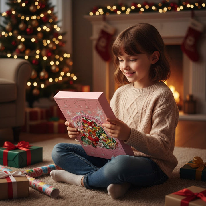 Girls Advent Calendar with 24 Surprise Ornaments for Christmas