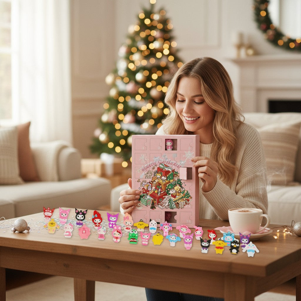 Girls Advent Calendar with 24 Surprise Ornaments for Christmas