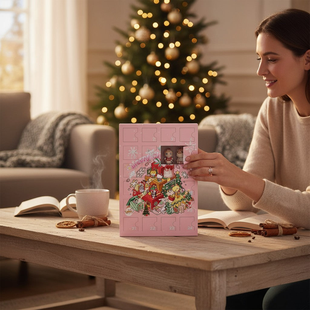 Girls Advent Calendar with 24 Surprise Ornaments for Christmas
