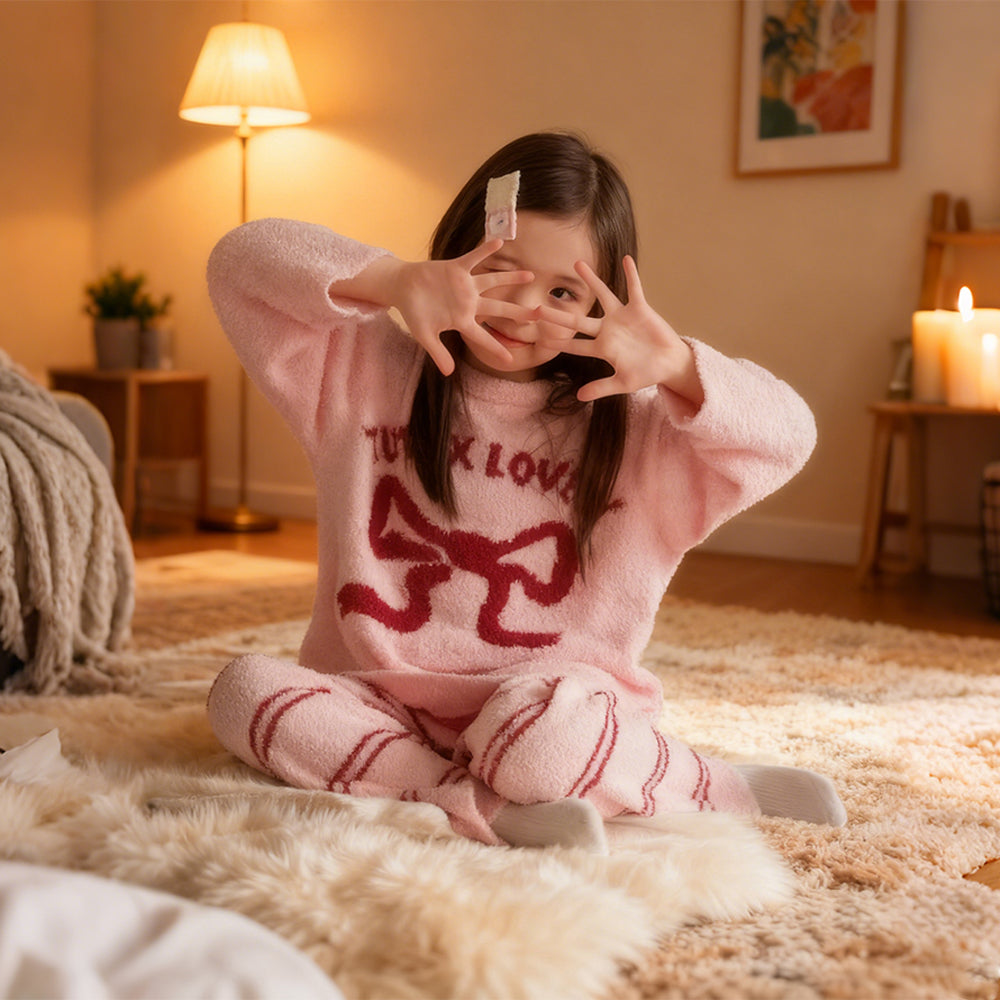 Girls Christmas Pajama Set Top and Trousers Loungewear