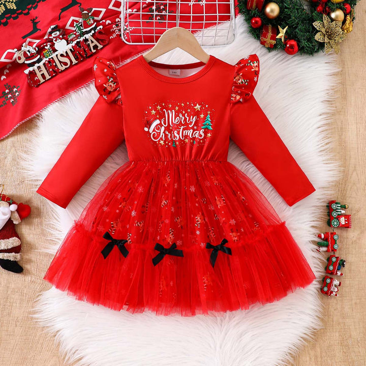 Girls Light Up Christmas Dress Costume with Headband