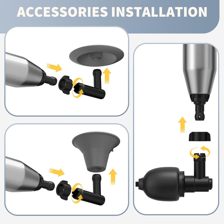 High Pressure Stainless Steel Toilet Plunger Unclogger Tool