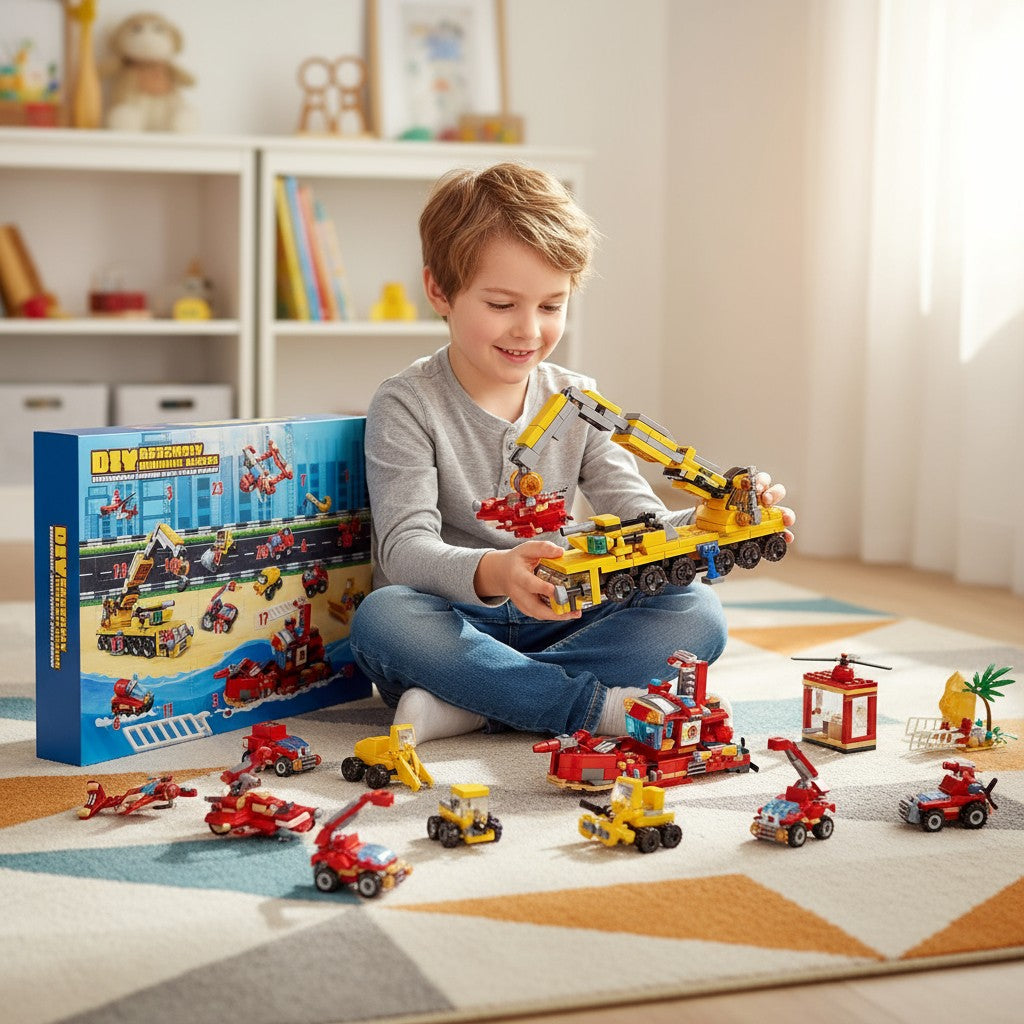 Kids Christmas Advent Calendar Building Blocks Toy Set 24 Pieces