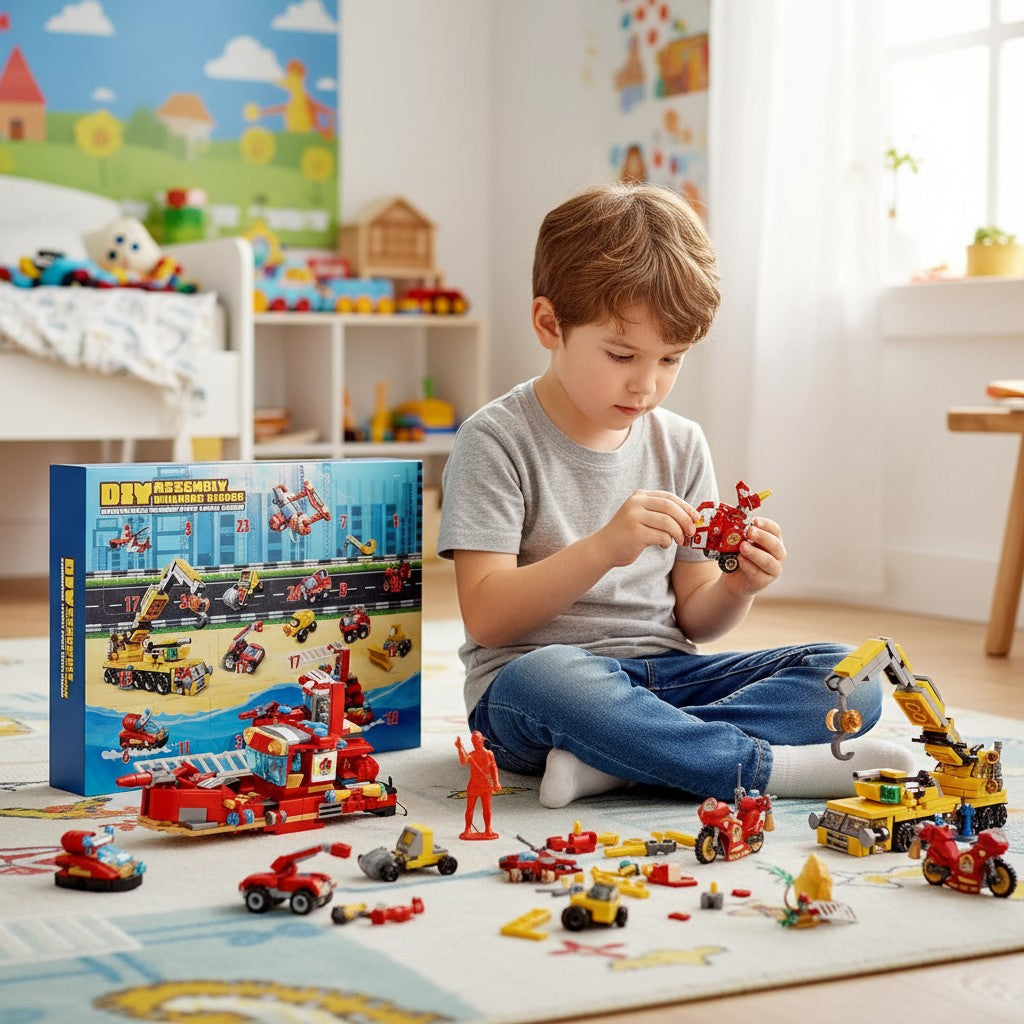 Kids Christmas Advent Calendar Building Blocks Toy Set 24 Pieces