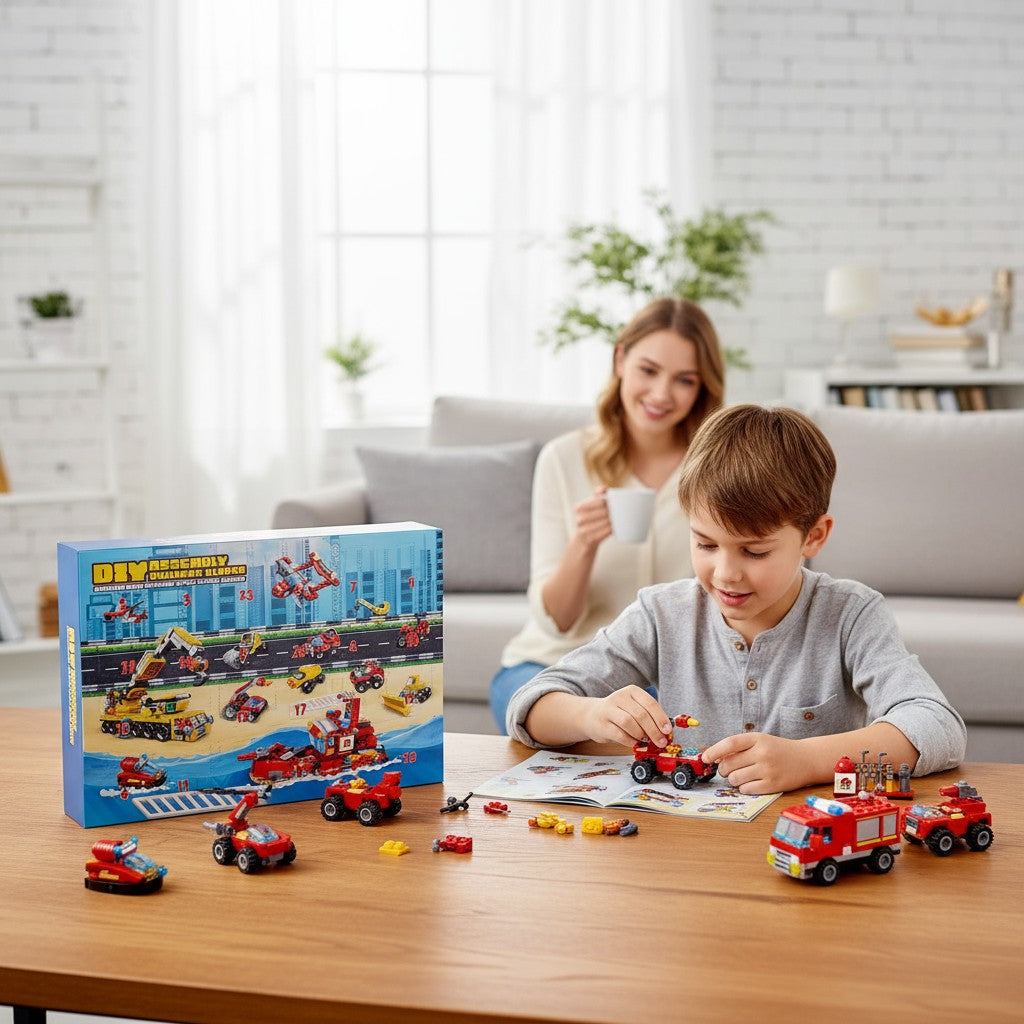 Kids Christmas Advent Calendar Building Blocks Toy Set 24 Pieces