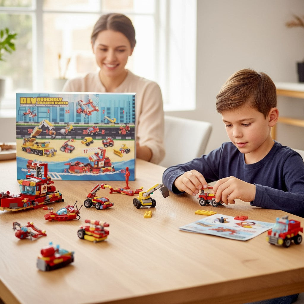 Kids Christmas Advent Calendar Building Blocks Toy Set 24 Pieces