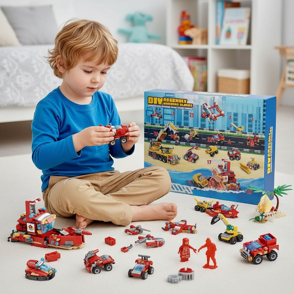 Kids Christmas Advent Calendar Building Blocks Toy Set 24 Pieces