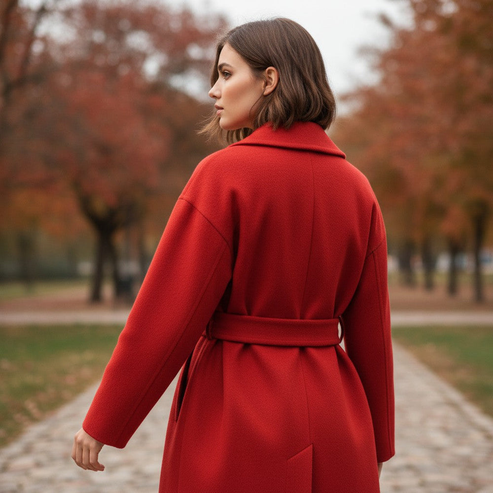 Lapel Double-Breasted Trench Coat