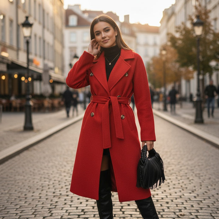 Lapel Double-Breasted Trench Coat