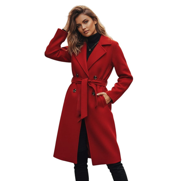 Lapel Double-Breasted Trench Coat