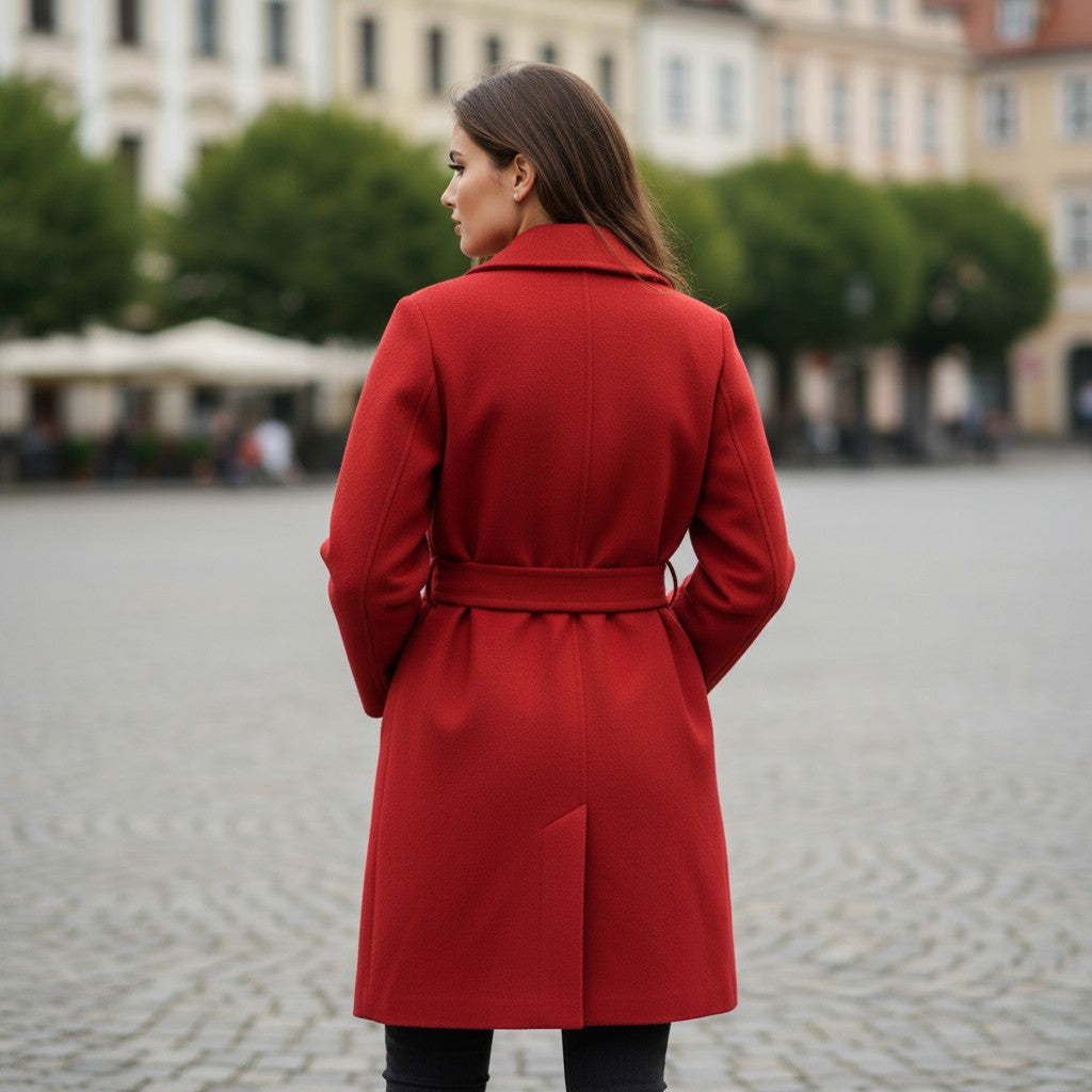 Lapel Double-Breasted Trench Coat