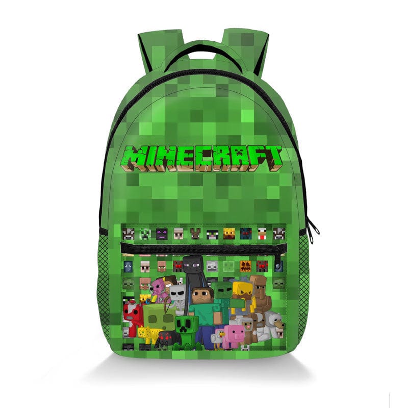 Minecraft School Backpack Pixel Design Bag