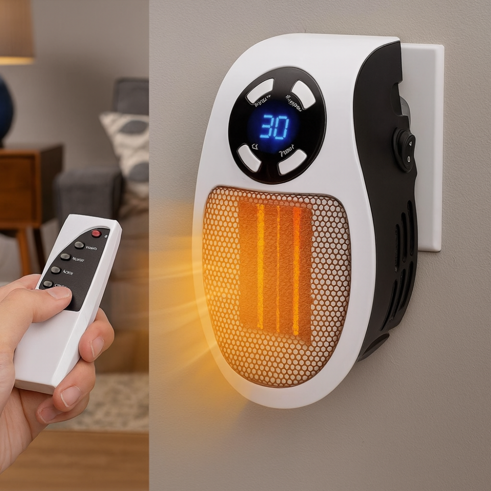 Mini Electric Wall Heater with Remote Control for Home Use