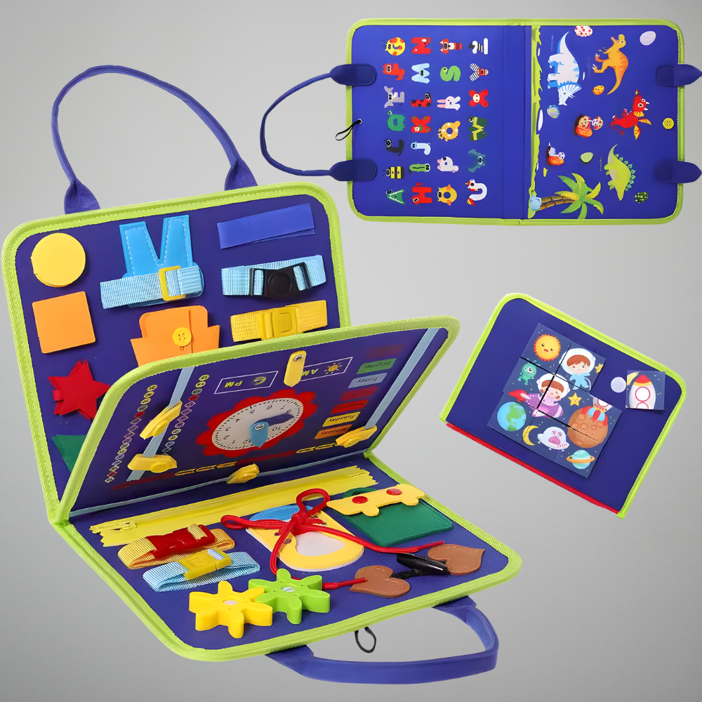 Montessori Busy Board Sensory Toy for Toddlers and Kids