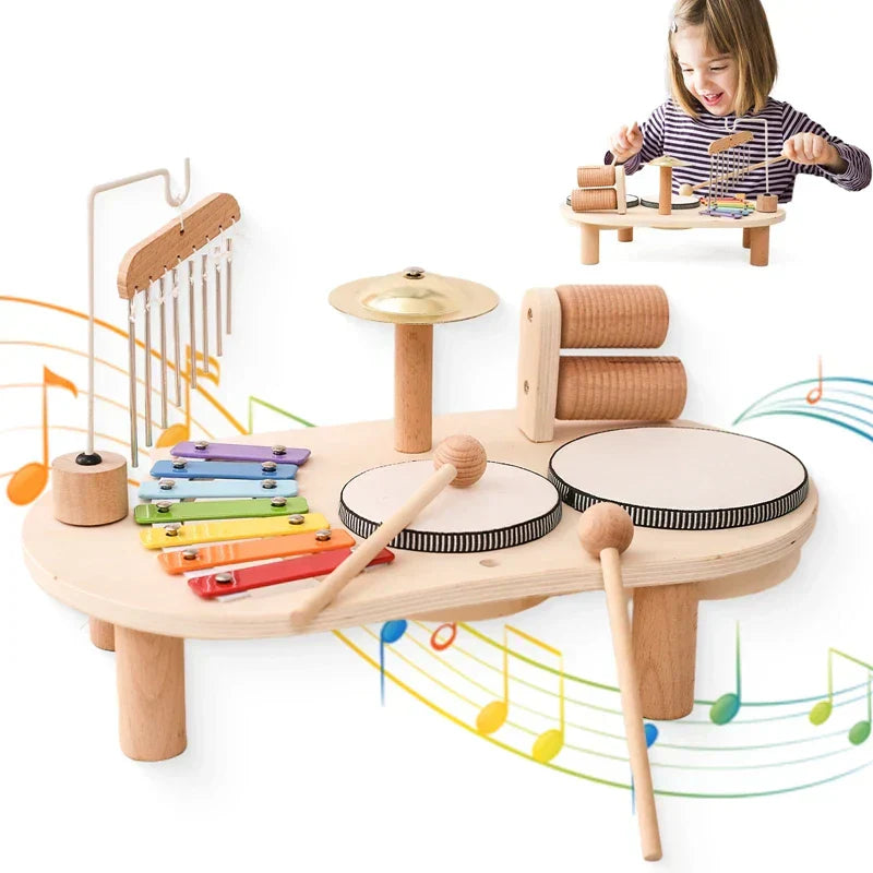 Montessori Music Activity Table Toy for Kids Sound Instrument