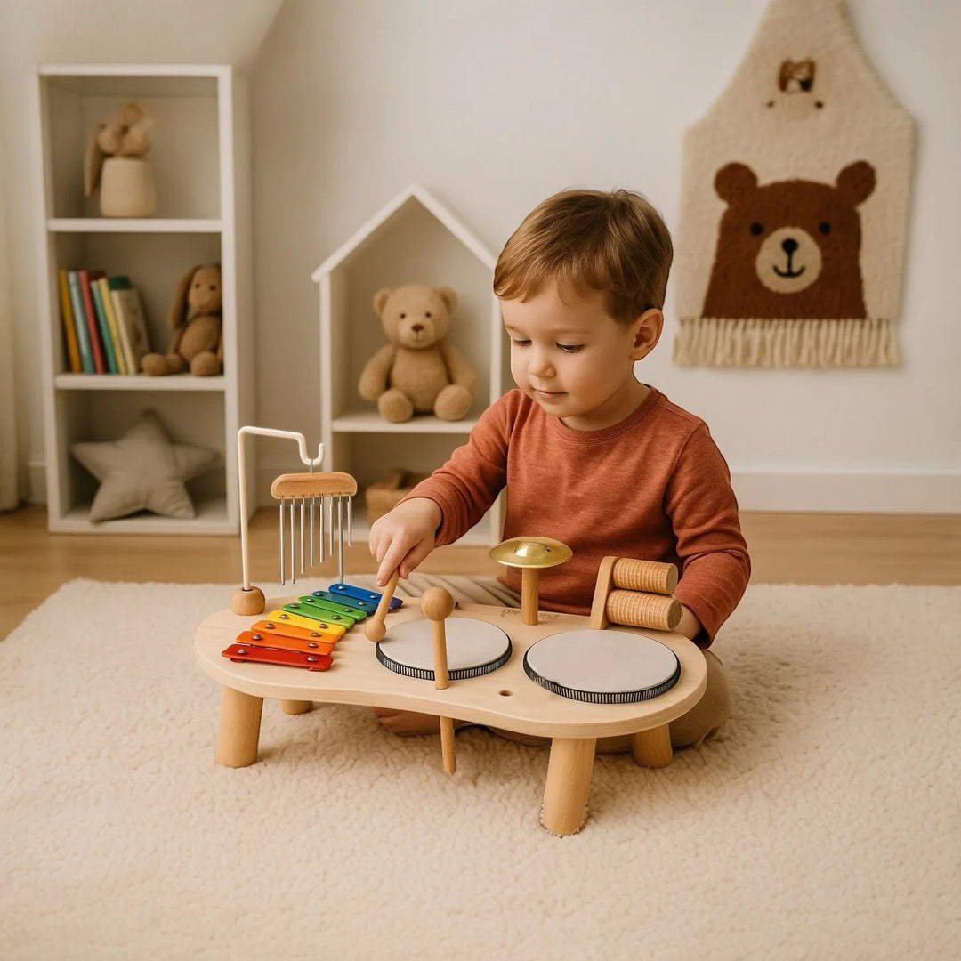 Montessori Music Activity Table Toy for Kids Sound Instrument
