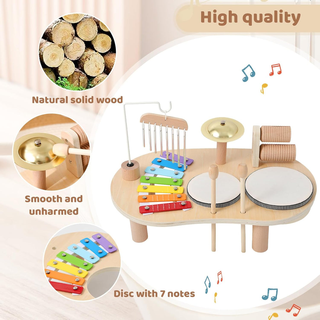 Montessori Music Activity Table Toy for Kids Sound Instrument
