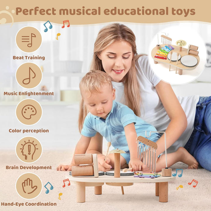 Montessori Music Activity Table Toy for Kids Sound Instrument