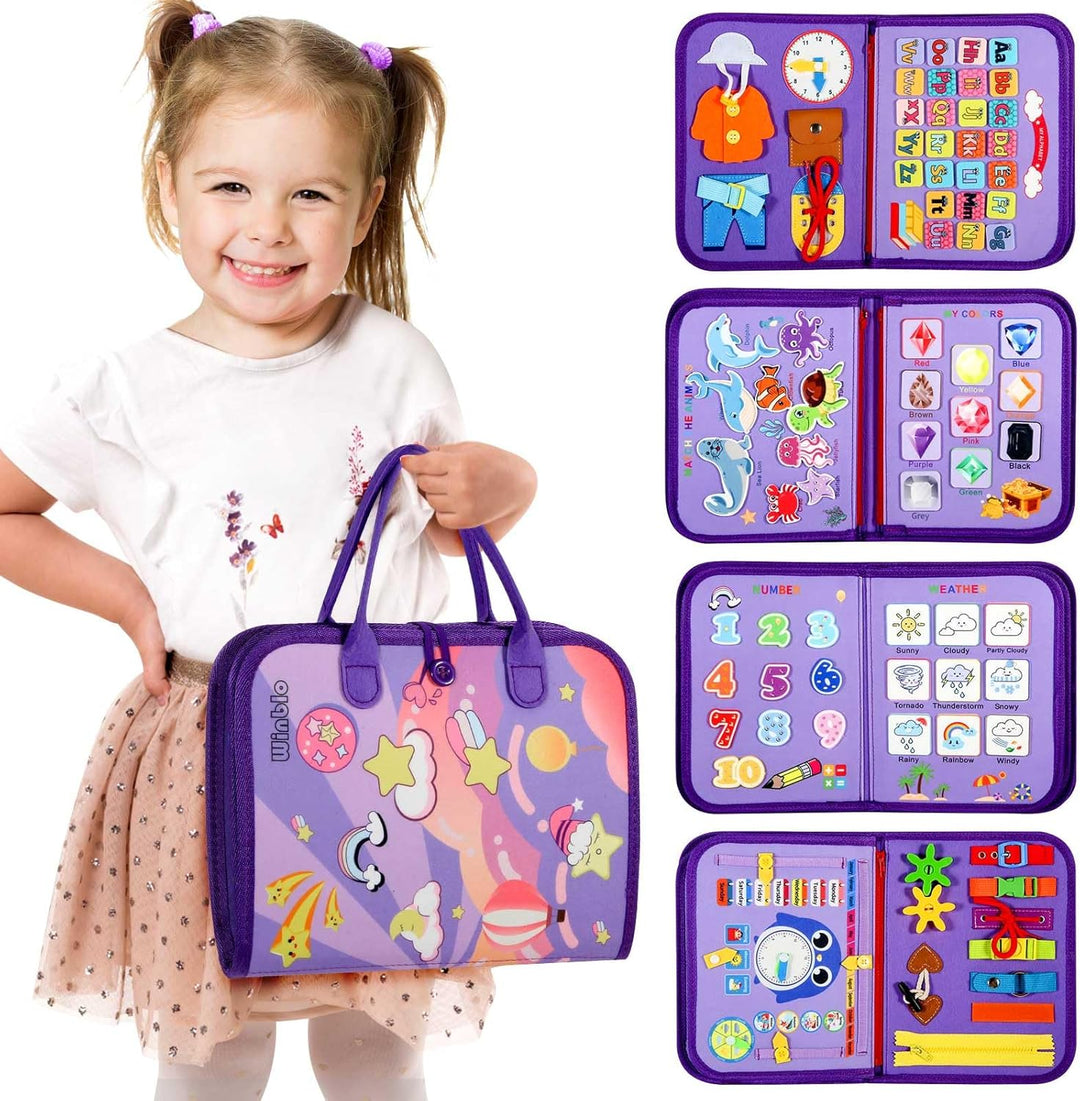 Montessori Sensory Activity Board for Toddlers Ages 2-4