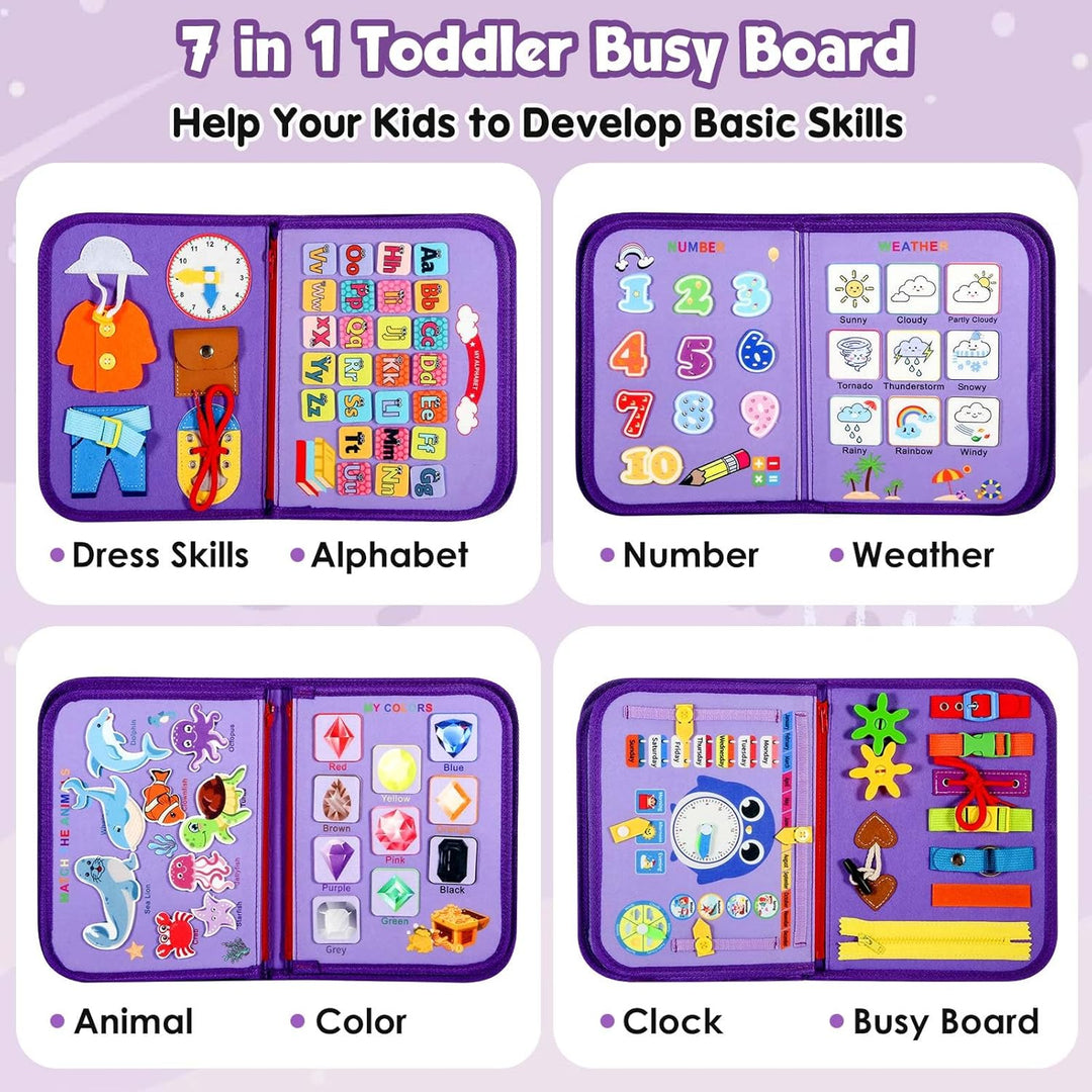 Montessori Sensory Activity Board for Toddlers Ages 2-4