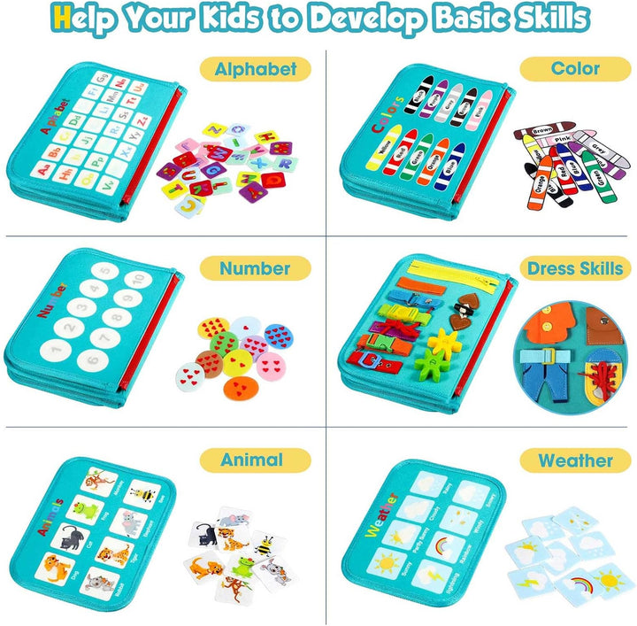 Montessori Sensory Activity Board for Toddlers Ages 2-4