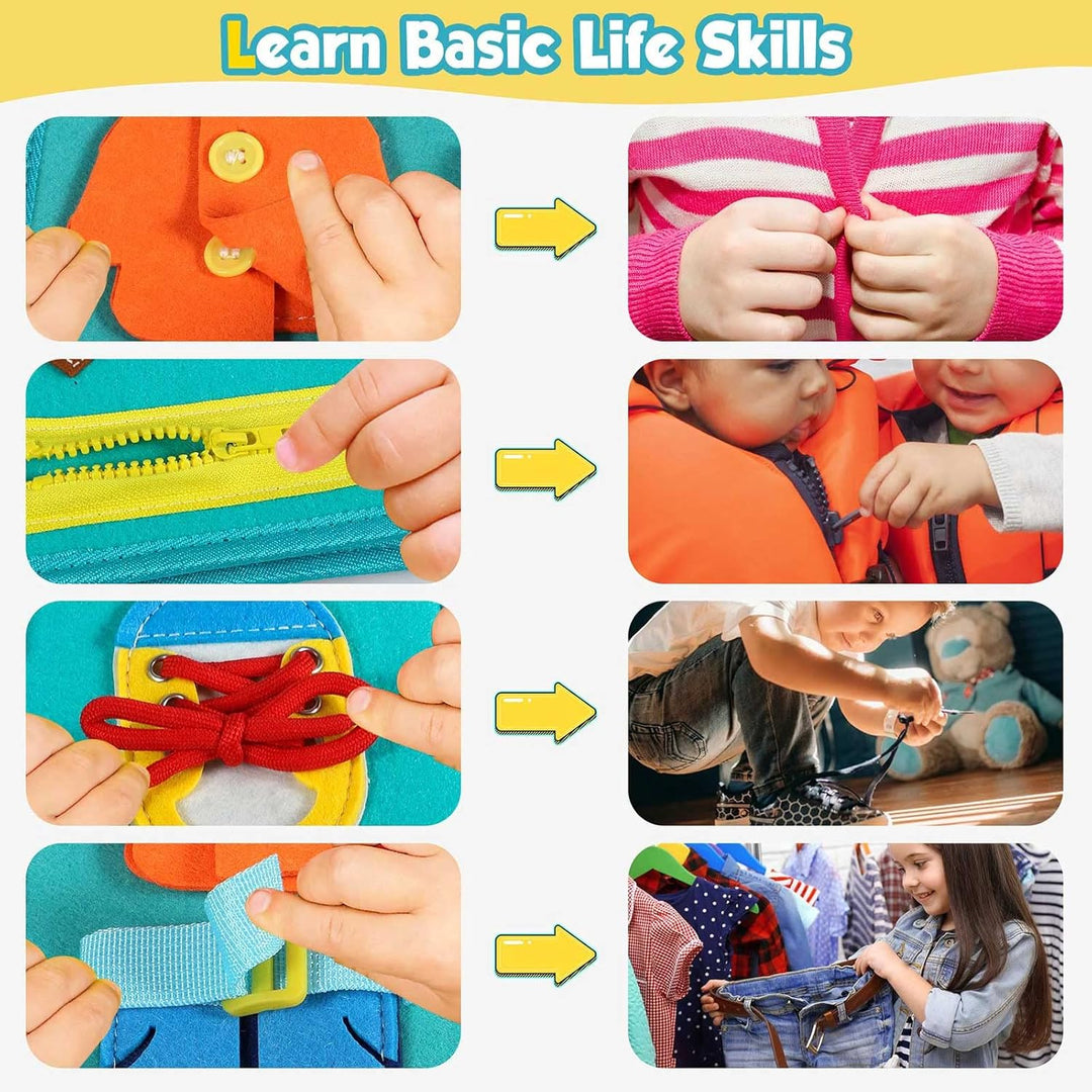 Montessori Sensory Activity Board for Toddlers Ages 2-4