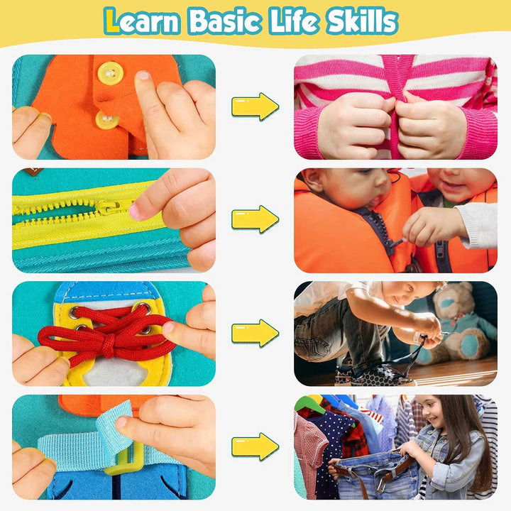 Montessori Sensory Activity Board for Toddlers Ages 2-4