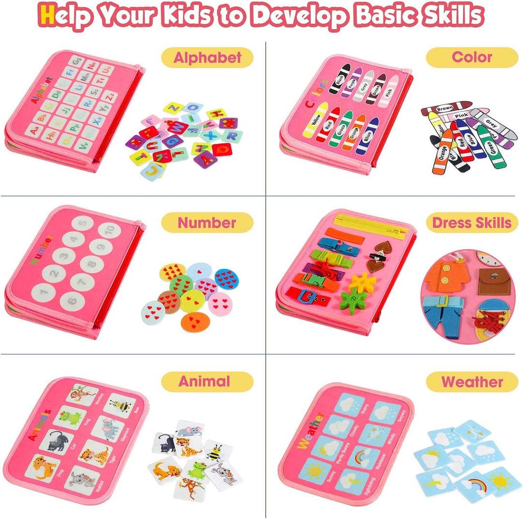 Montessori Sensory Activity Board for Toddlers Ages 2-4