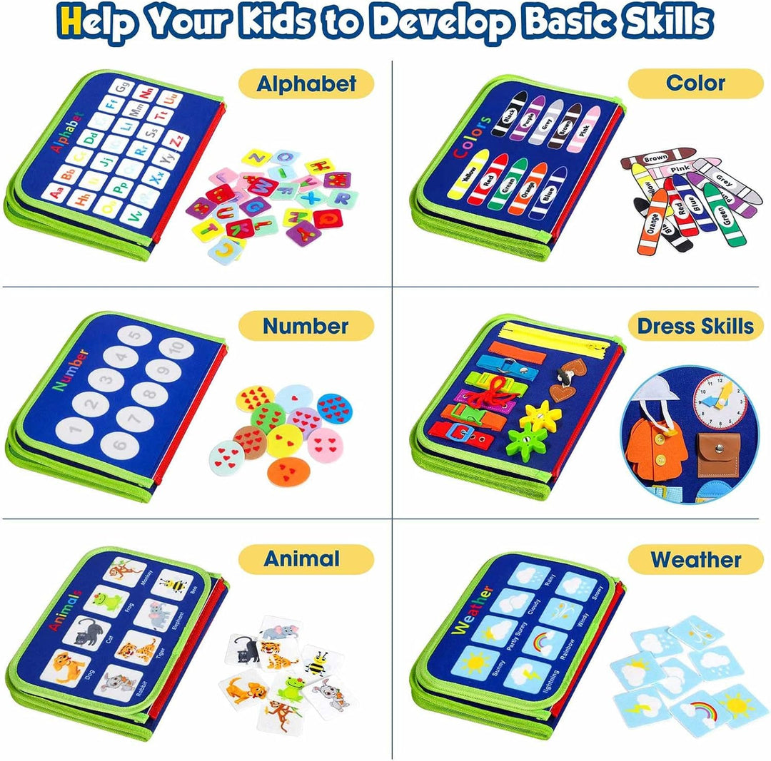 Montessori Sensory Activity Board for Toddlers Ages 2-4