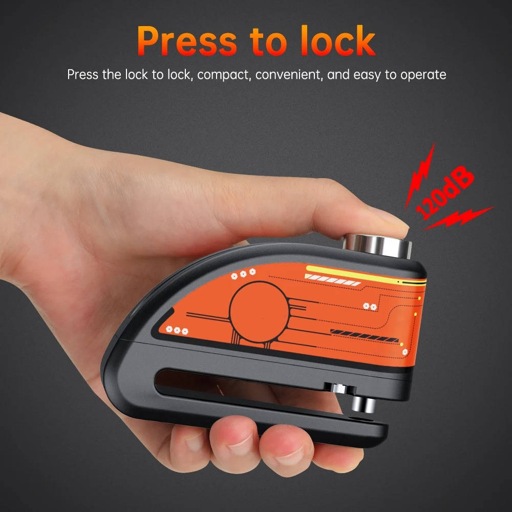 Motorcycle Disc Lock with Alarm Security System