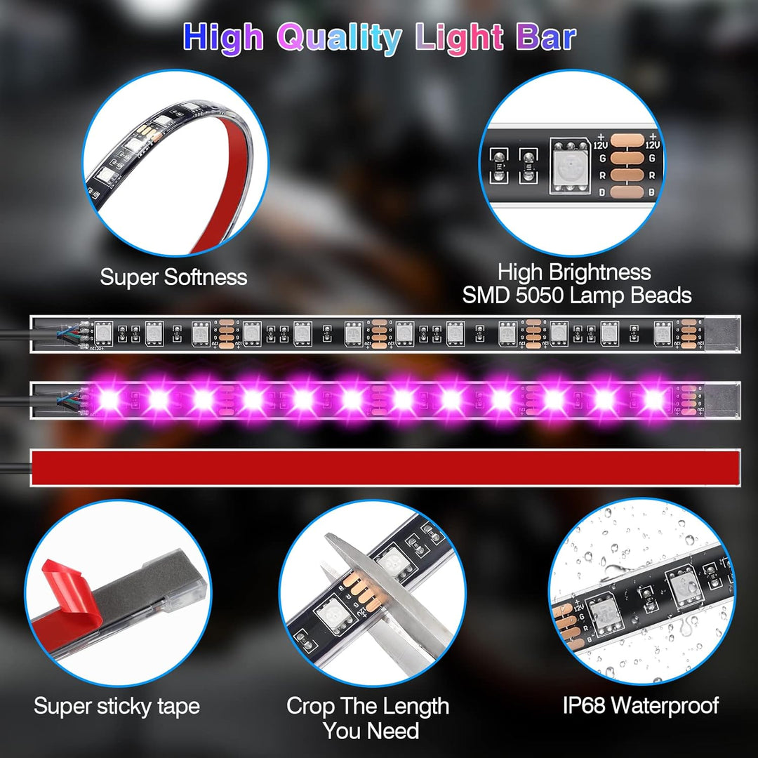 Motorcycle LED Light Kit for Brake and Turn Signal - 12 Pieces