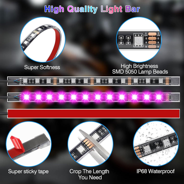 Motorcycle LED Light Kit for Brake and Turn Signal - 12 Pieces