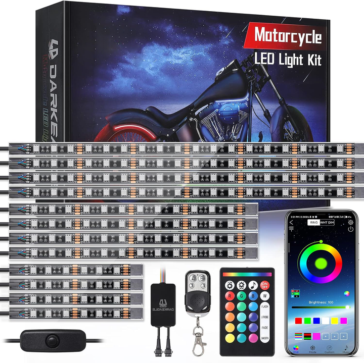 Motorcycle LED Light Kit for Brake and Turn Signal - 12 Pieces