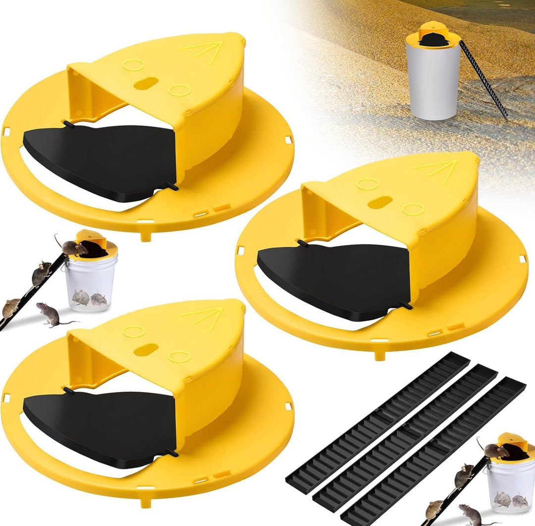 Mouse Rat Trap Bucket Auto Reset Multi Catch 3 Pack Traps