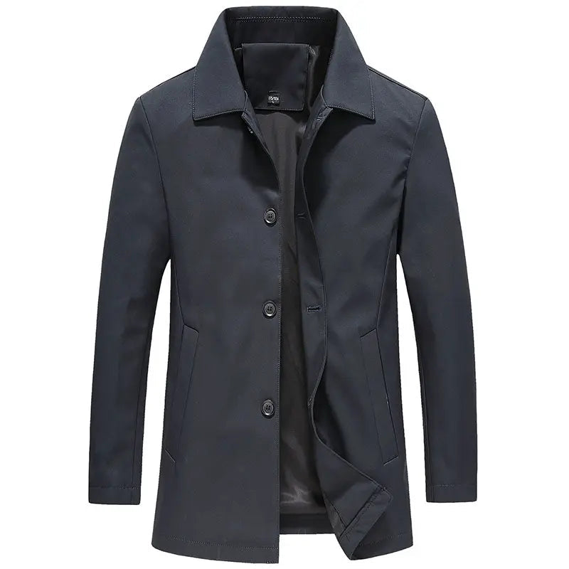 Men's Slim Fit Jacket with Button Closure