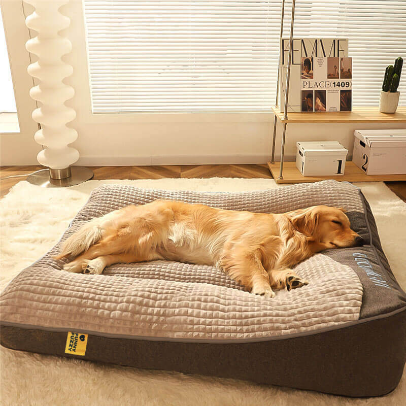 Orthopedic Dog Bed with Headrest Support for Comfort and Relief